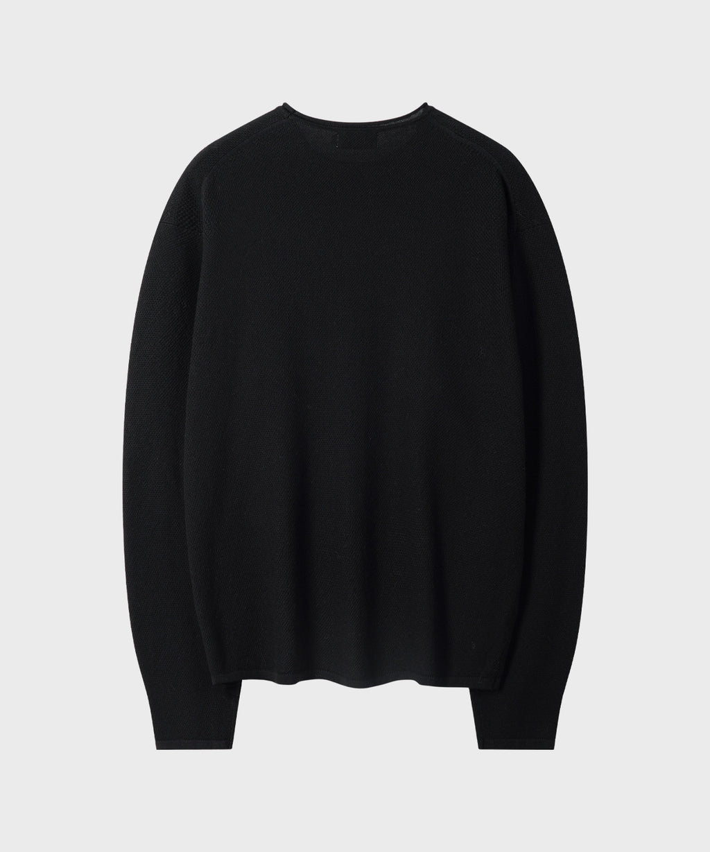 Cut-Off Texture Knit [Black]