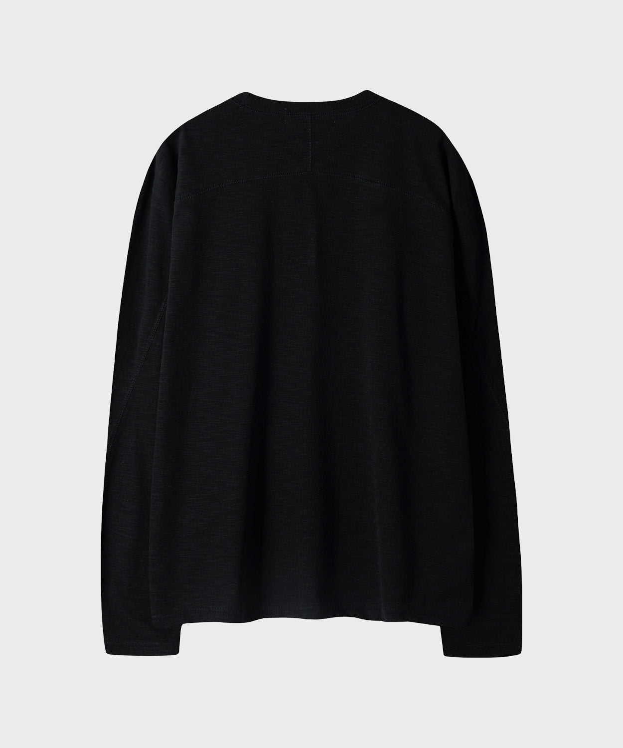 Slub Back Line Long Sleeve T-Shirt [Black]