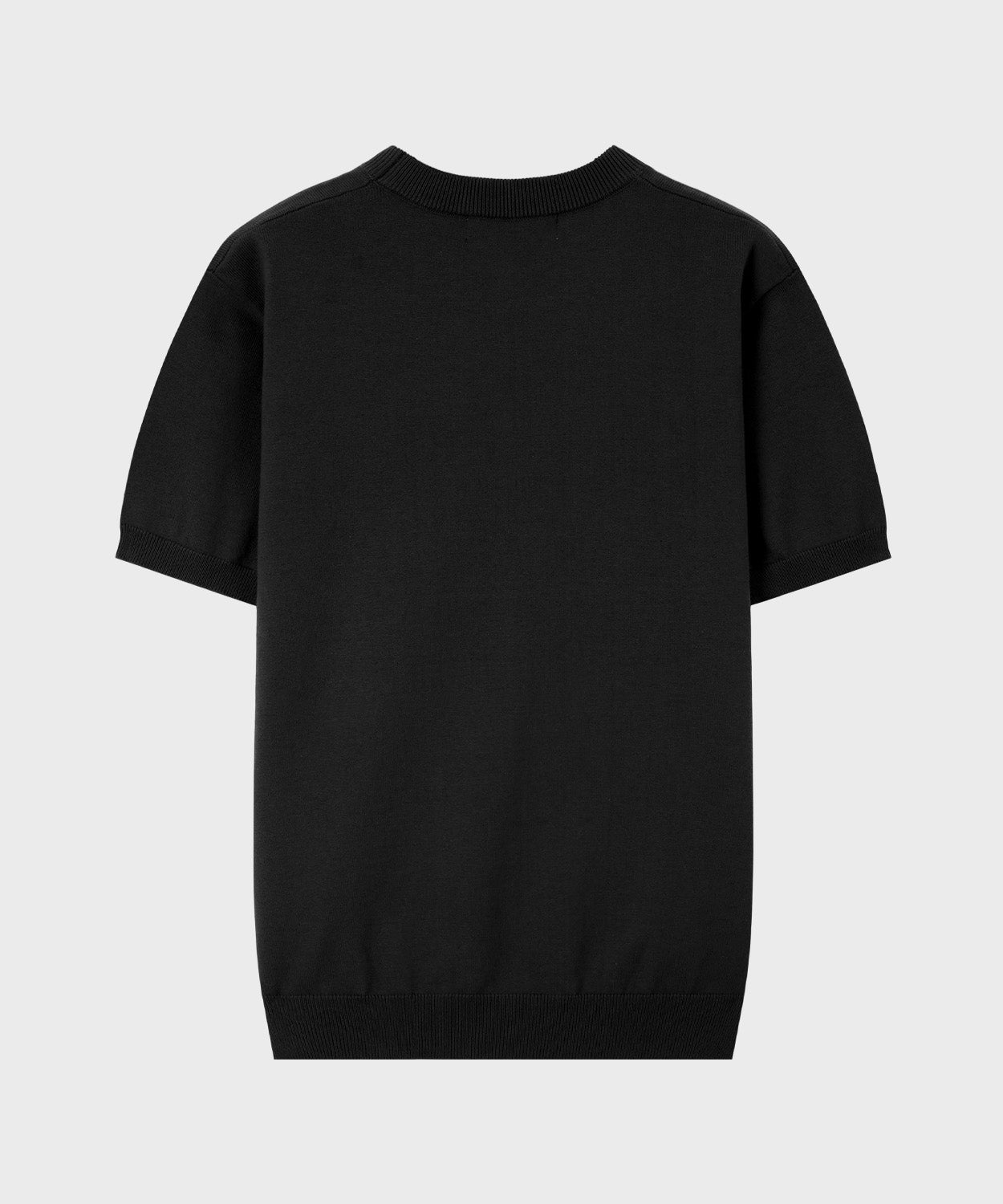 Muscle Fit Henley Neck Short Sleeve Knit [Black]