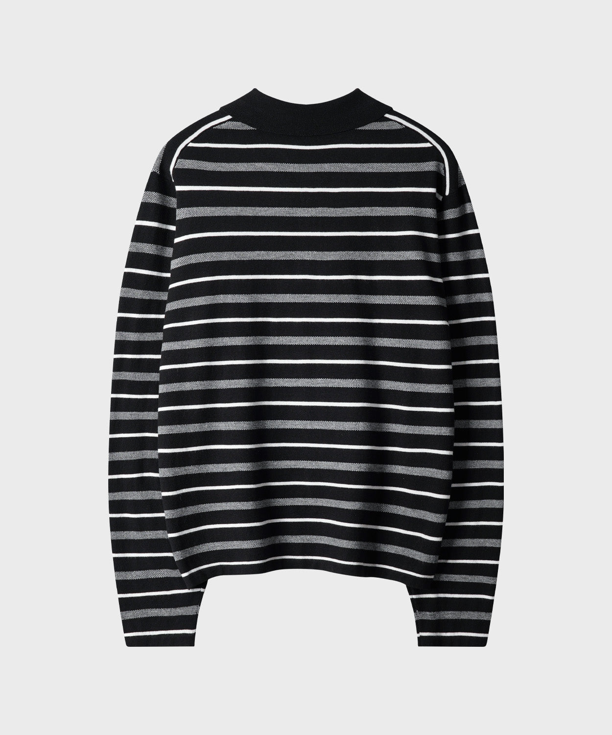 Multi Stripe Collar Crop Knit [Black]