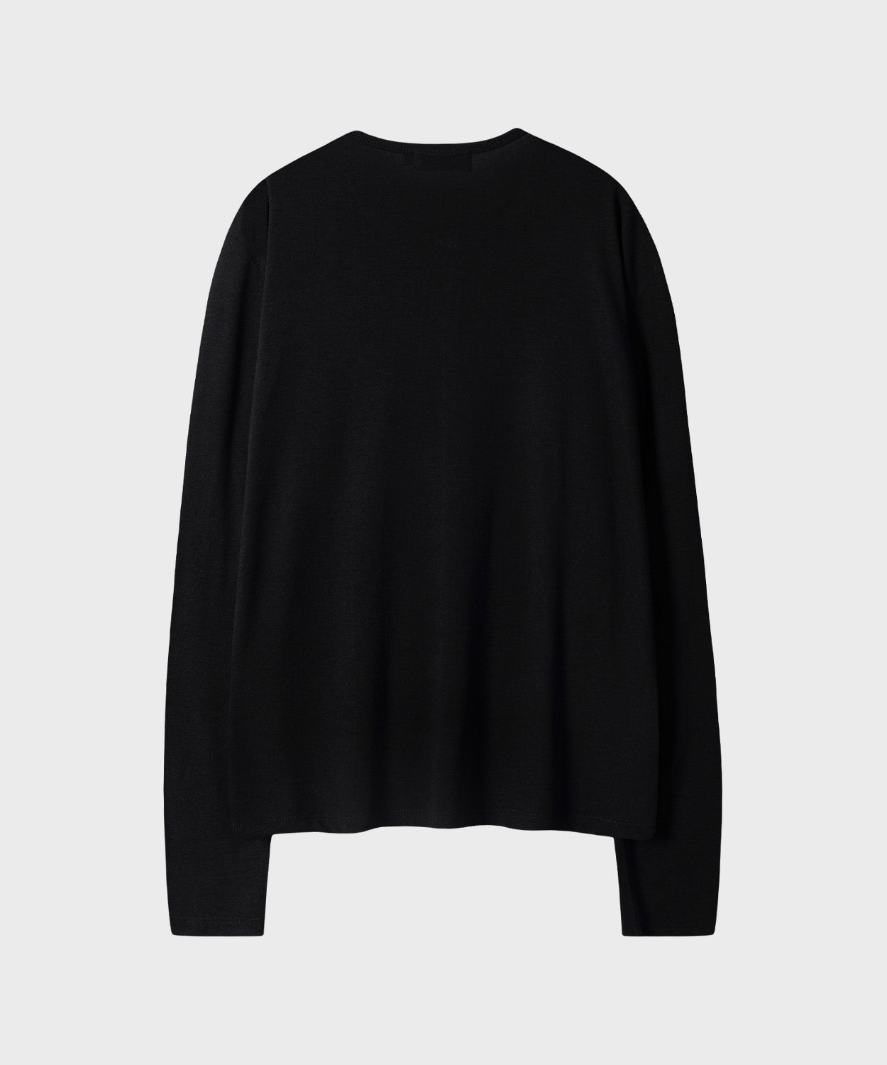Soft Henley Neck Long Sleeve T-Shirt [Black]