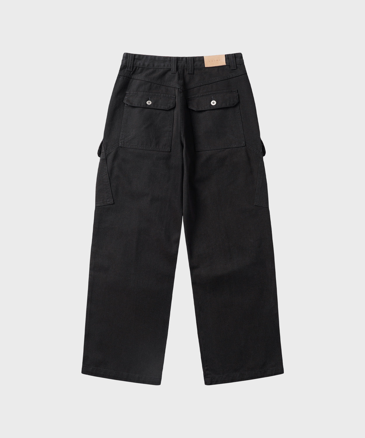 Garment Dyed Curved Cargo Pants [Black]