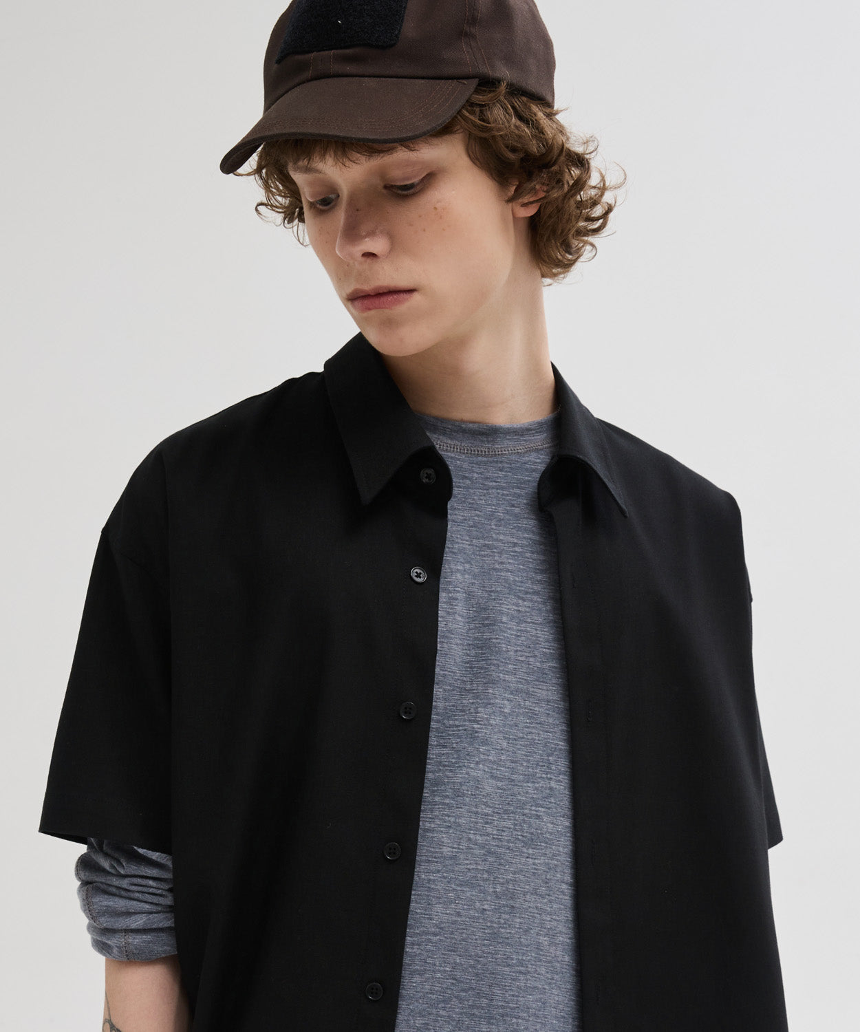 Summer Crop Short Sleeve Shirt [Black]