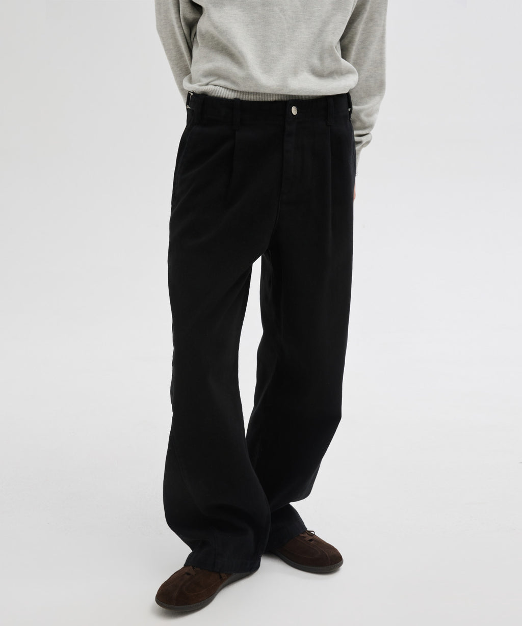 Curved Bijou Washed Pants [Black]