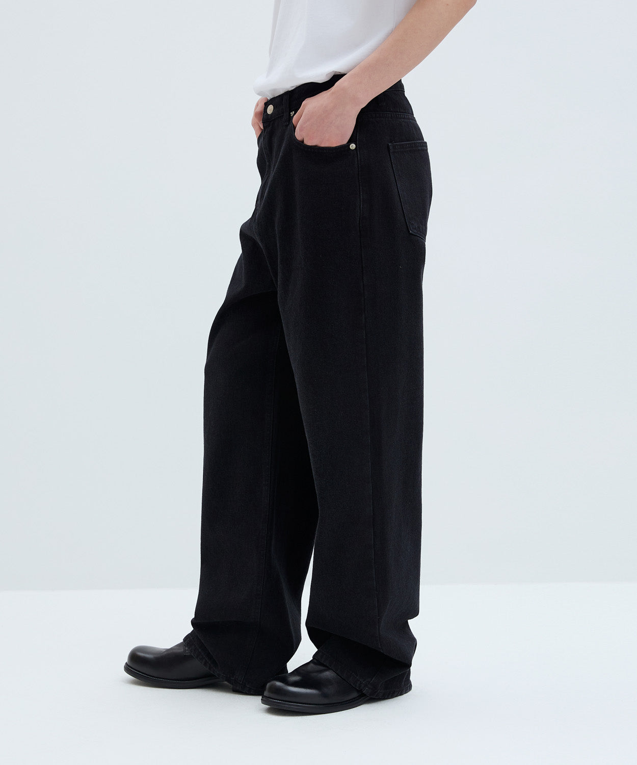 Everyday Wide Denim Pants [Black]