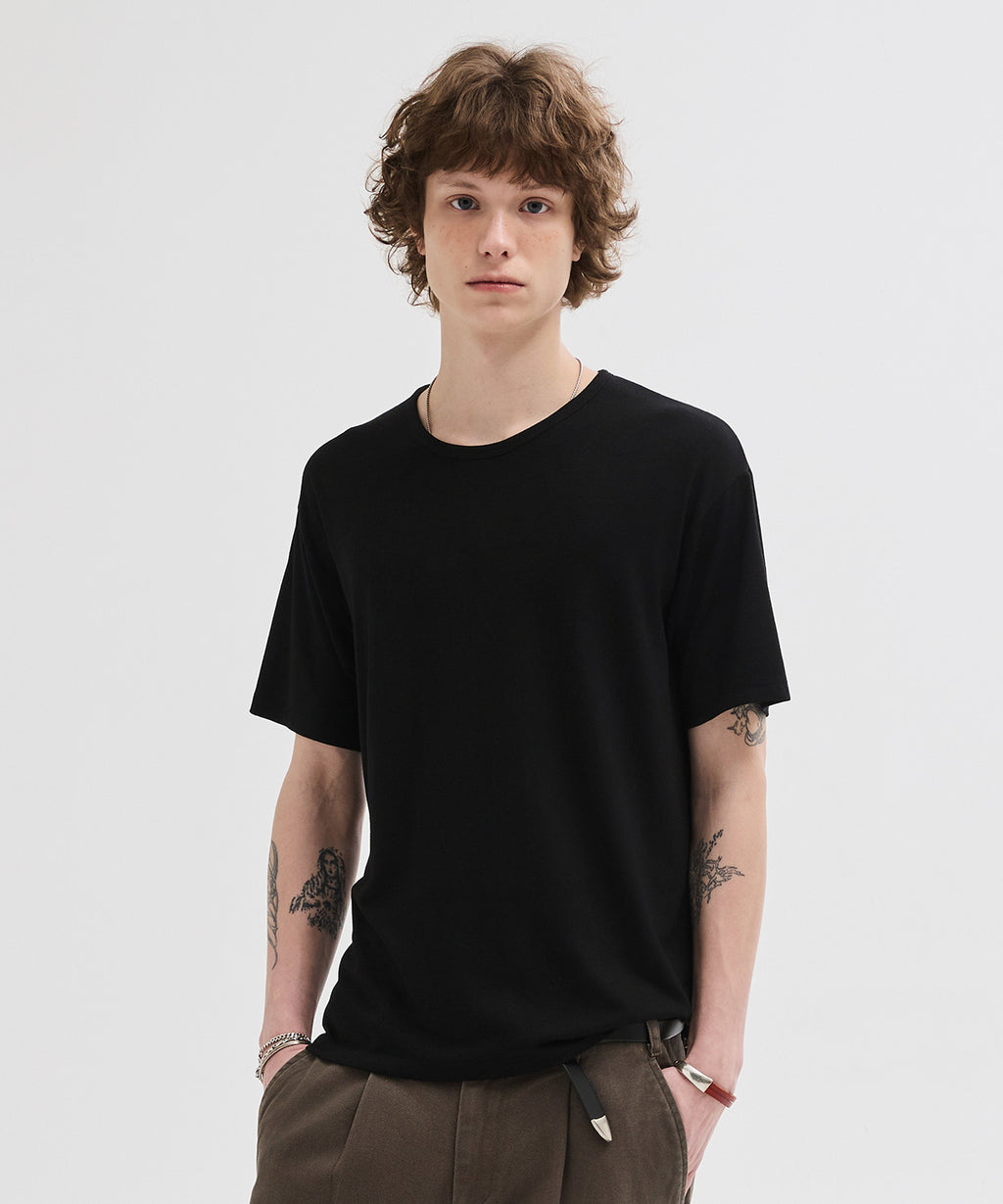 Soft U-Neck Inner T-Shirt [Black]
