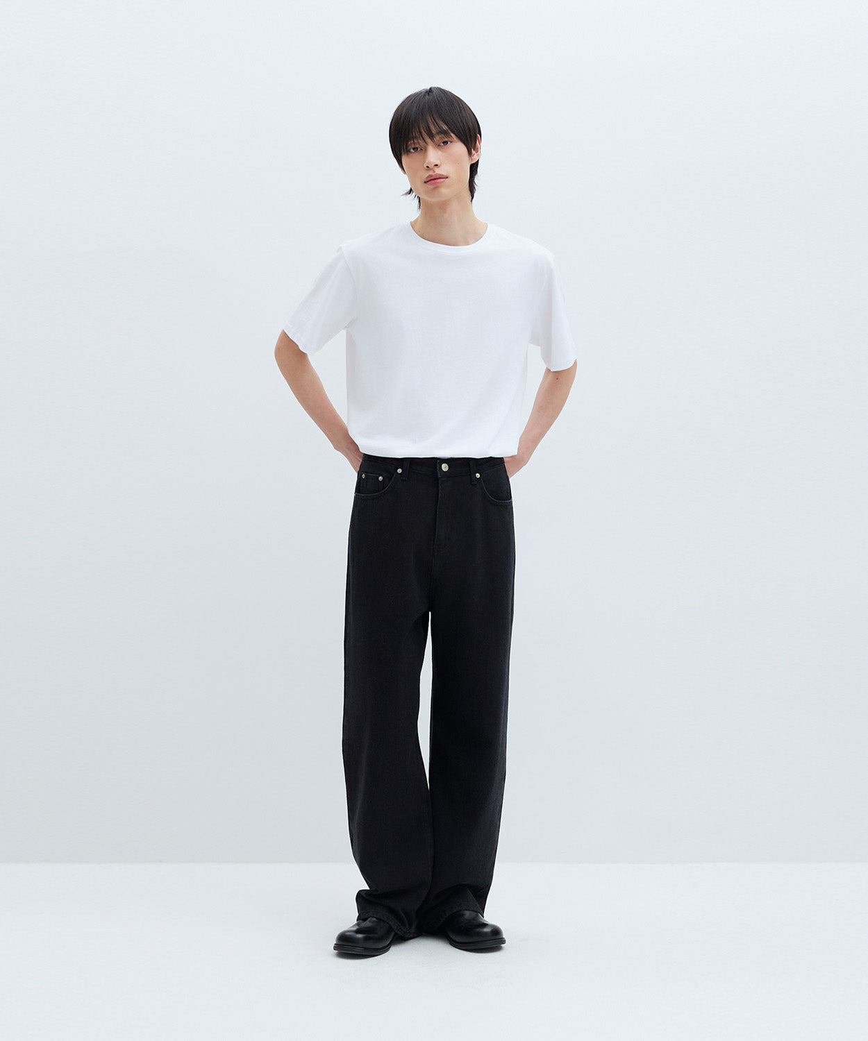 Everyday Wide Denim Pants [Black]