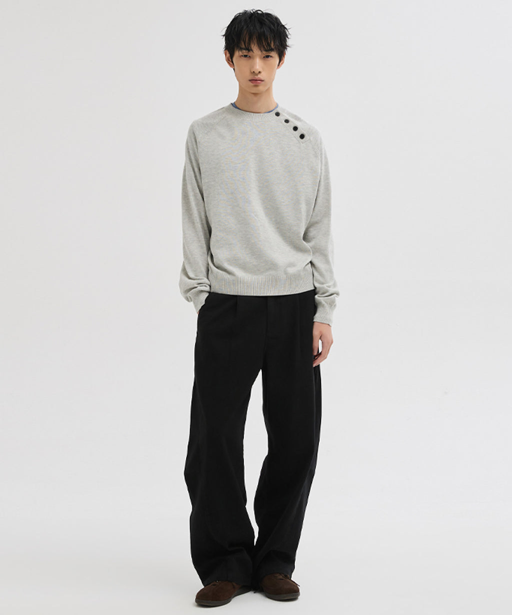 Curved Bijou Washed Pants [Black]
