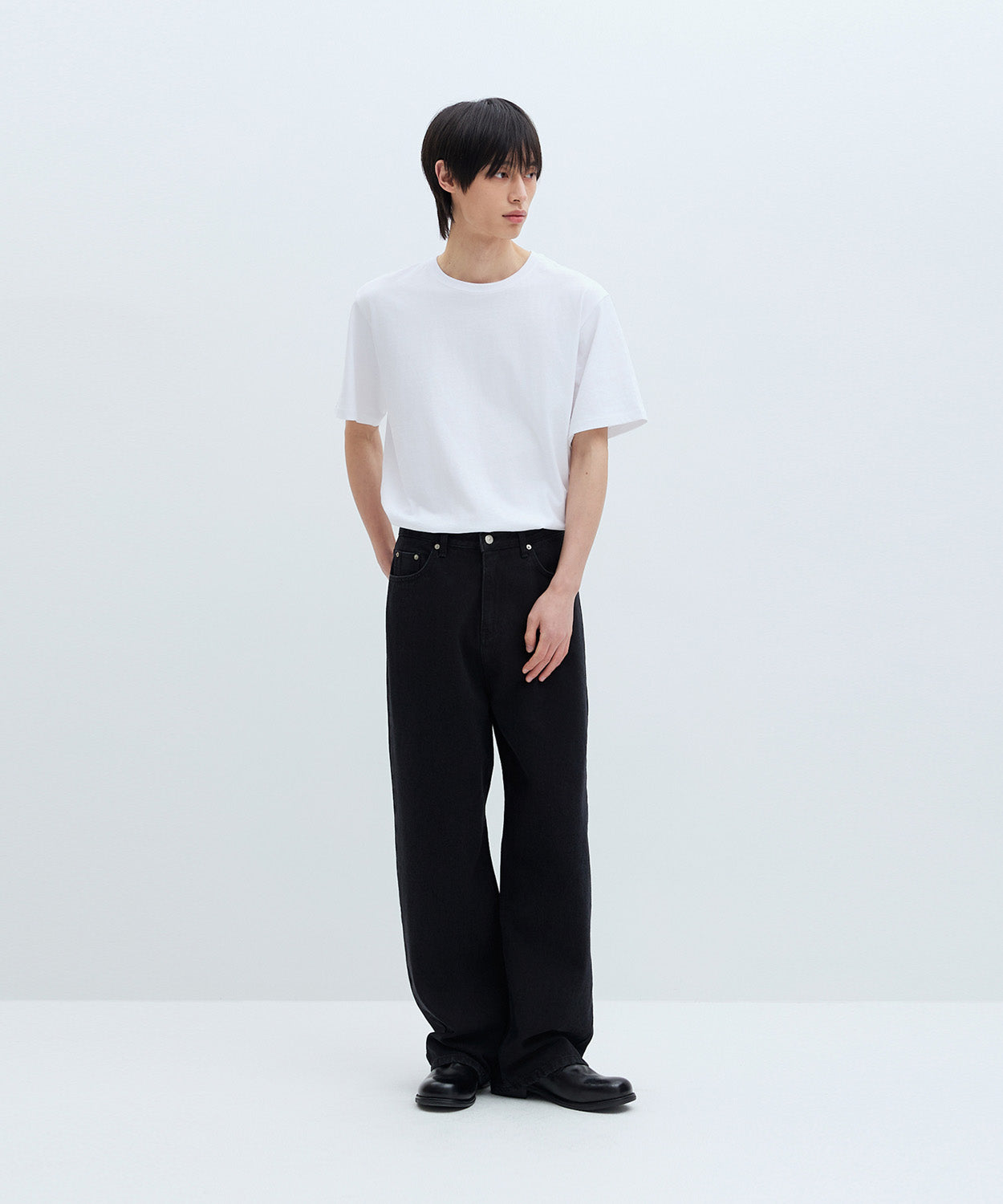 Everyday Wide Denim Pants [Black]
