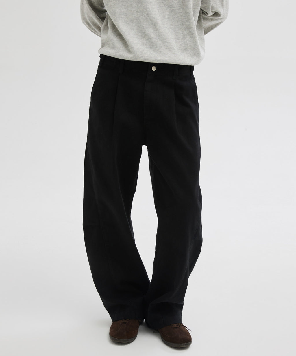 Curved Bijou Washed Pants [Black]