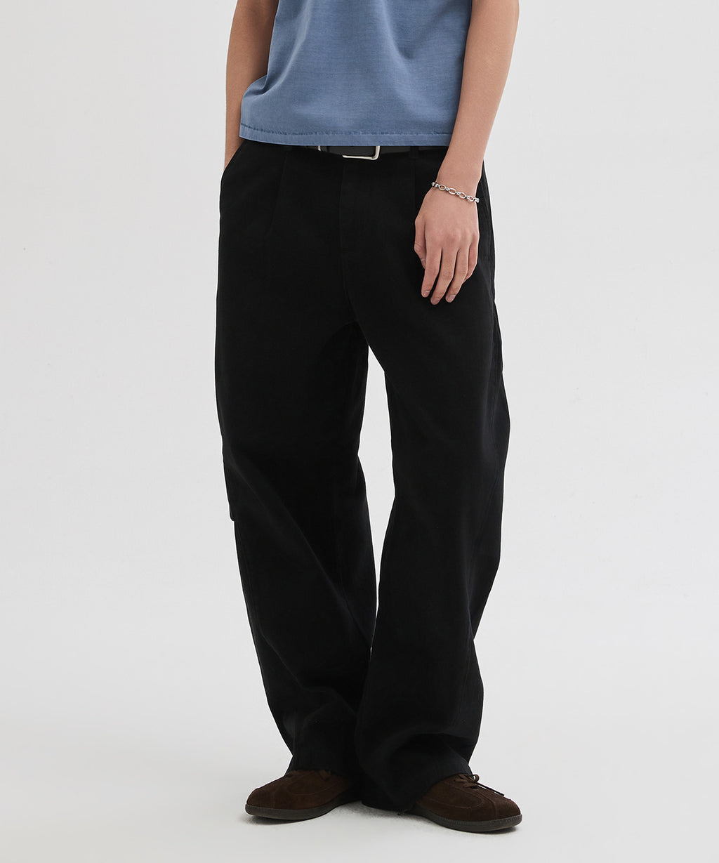Curved Bijou Washed Pants [Black]