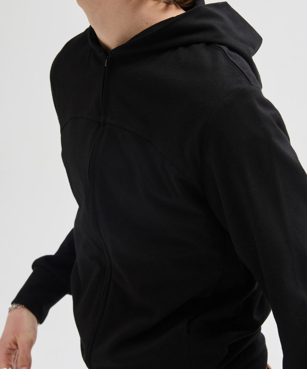 Slim Fit Hoodie Zip-Up [Black]