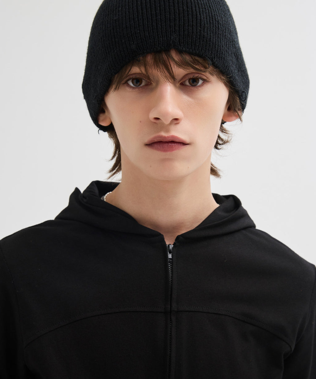 Slim Fit Hoodie Zip-Up [Black]