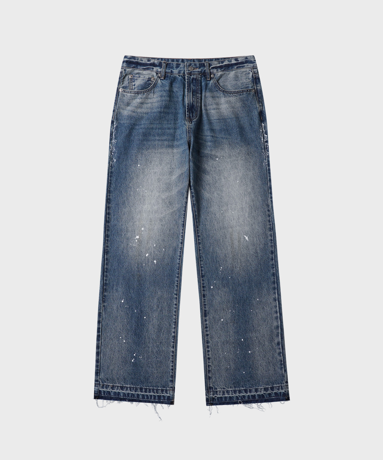 Painted Over Dye Washed Pants [Blue]