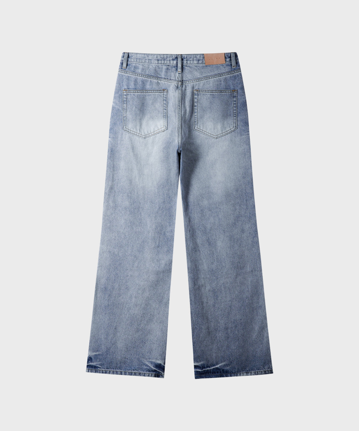 Flare Washed Denim Pants [Blue]