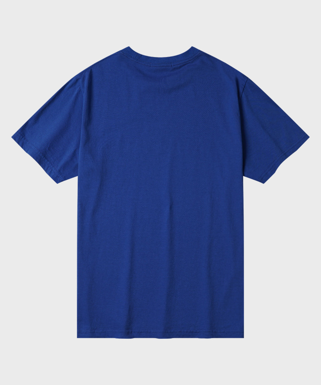 Vintage Lettering Print T-Shirt [Blue]