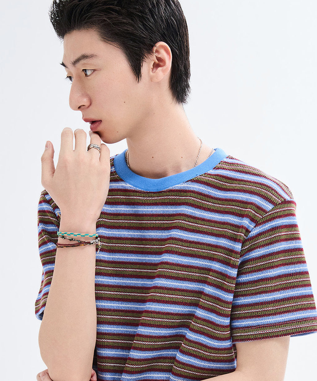Summer Stripe Short Sleeve T-Shirt [Blue]