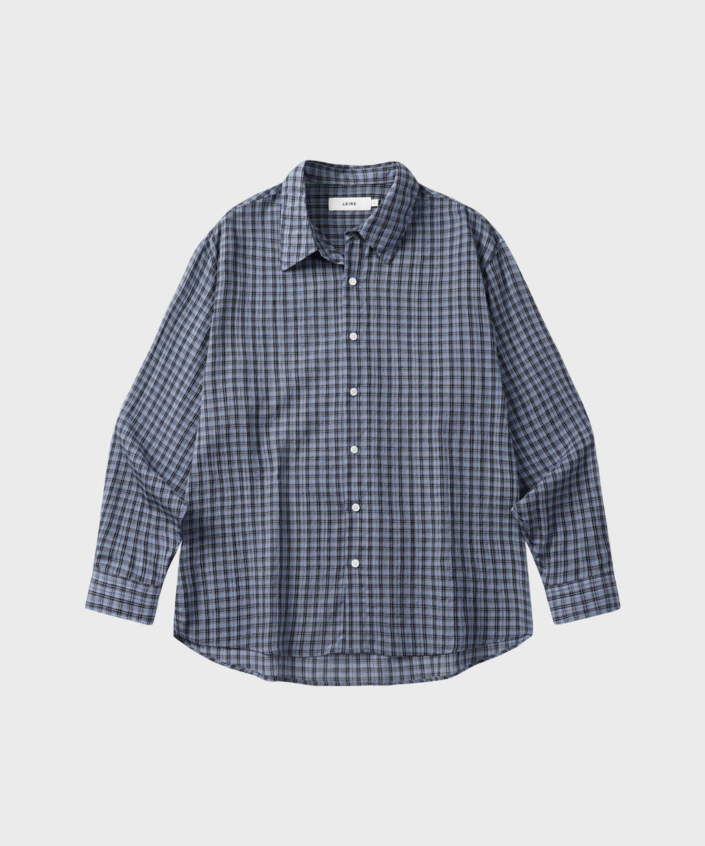 Essential Seersucker Check Shirt [Blue]