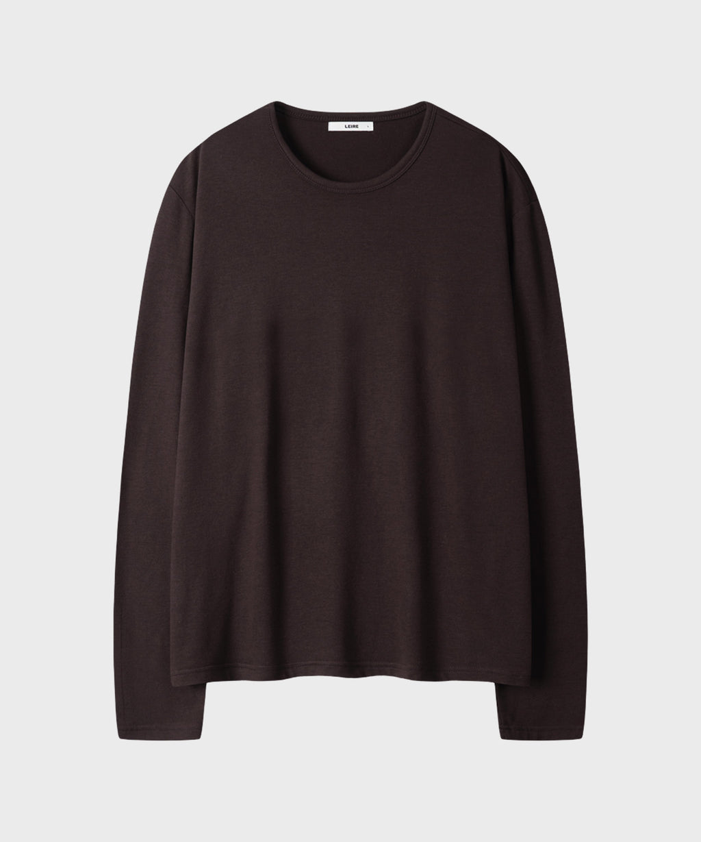 Soft Round Long Sleeve T-Shirt [Brown]