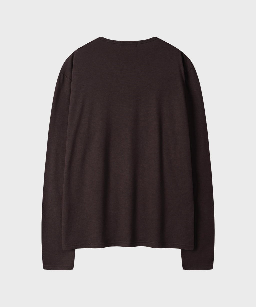 Soft Round Long Sleeve T-Shirt [Brown]