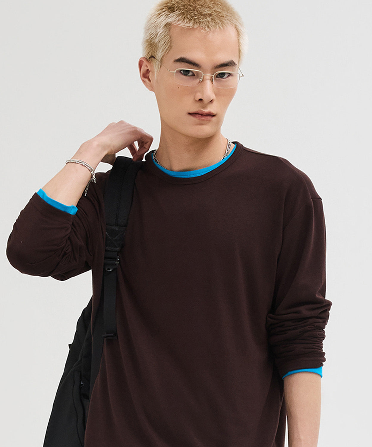 Soft Round Long Sleeve T-Shirt [Brown]