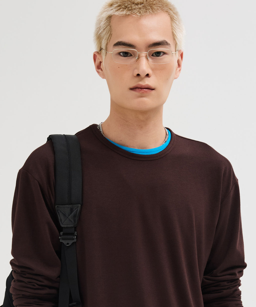 Soft Round Long Sleeve T-Shirt [Brown]