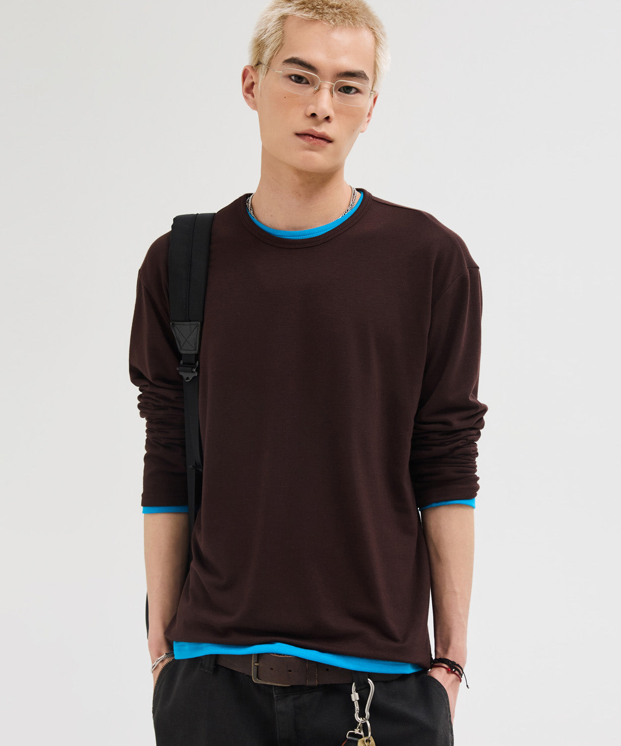 Soft Round Long Sleeve T-Shirt [Brown]