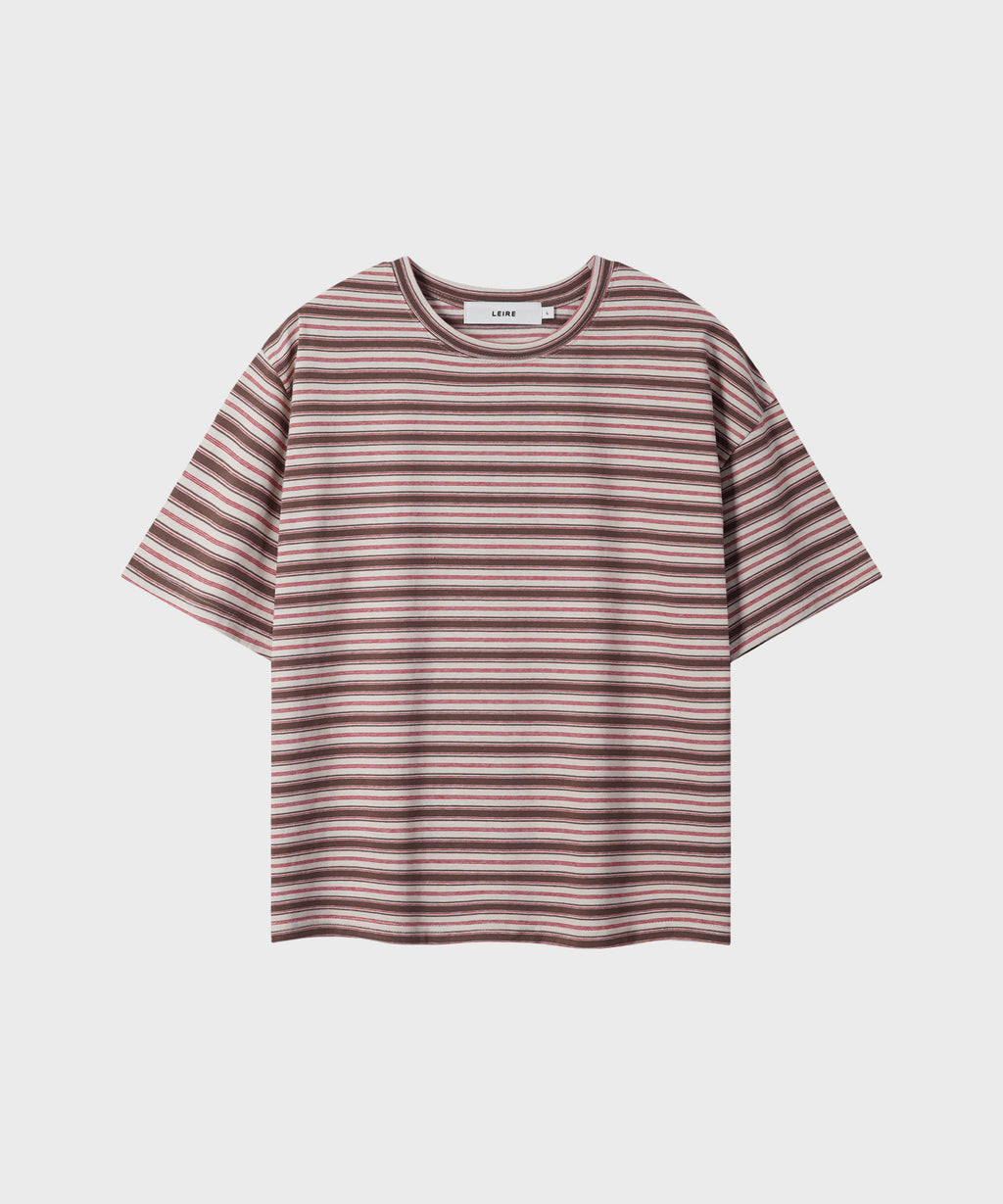 Essential Stripe Crop T-Shirt [Brown]