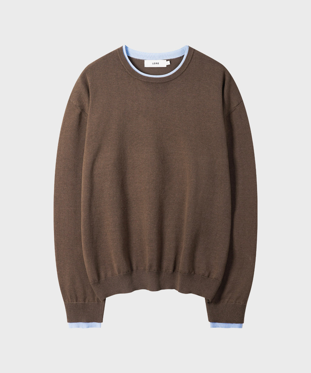 Soft Layer Round Knit [Brown]