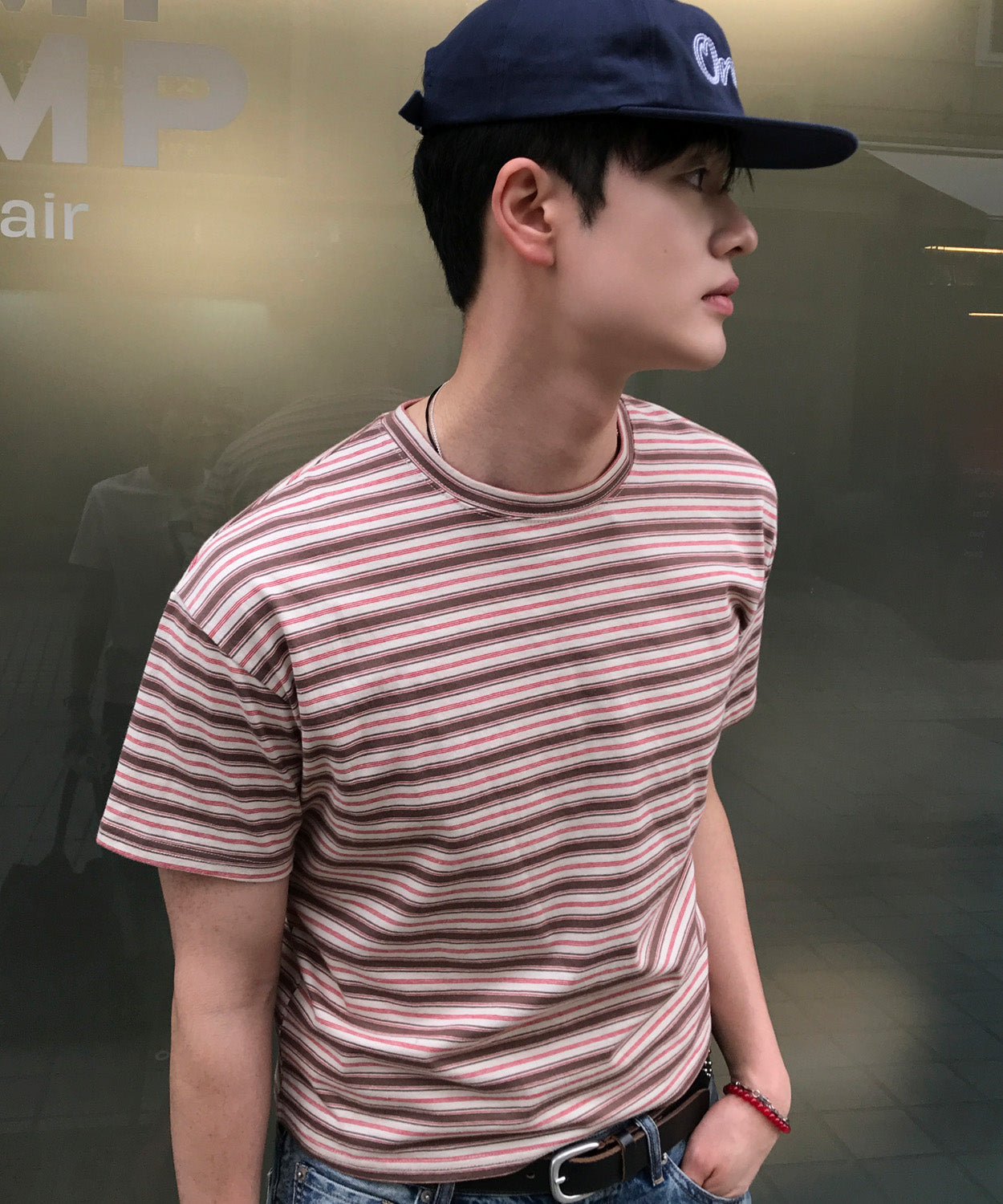 Essential Stripe Crop T-Shirt [Brown]
