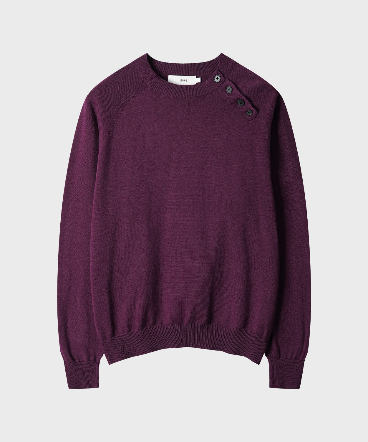 Diagonal Henley Neck Crop Knit [Burgundy]