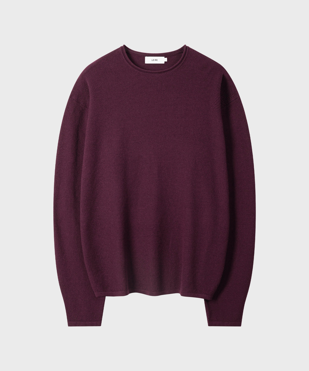 Cut-Off Texture Knit [Burgundy]