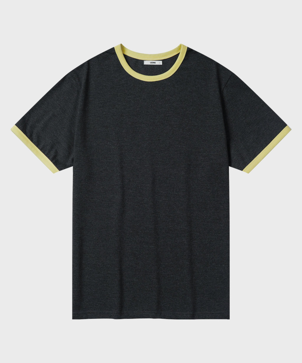 Essential Ringer Color-Block T-Shirt [Charcoal]