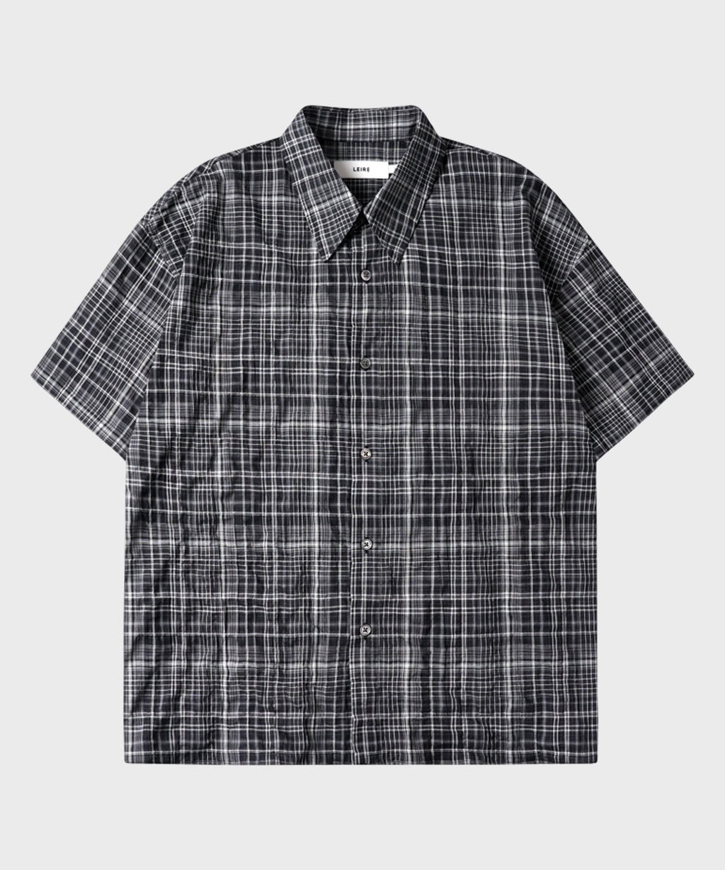 Vintage Wrinkle Check Short Sleeve Shirt [Charcoal]