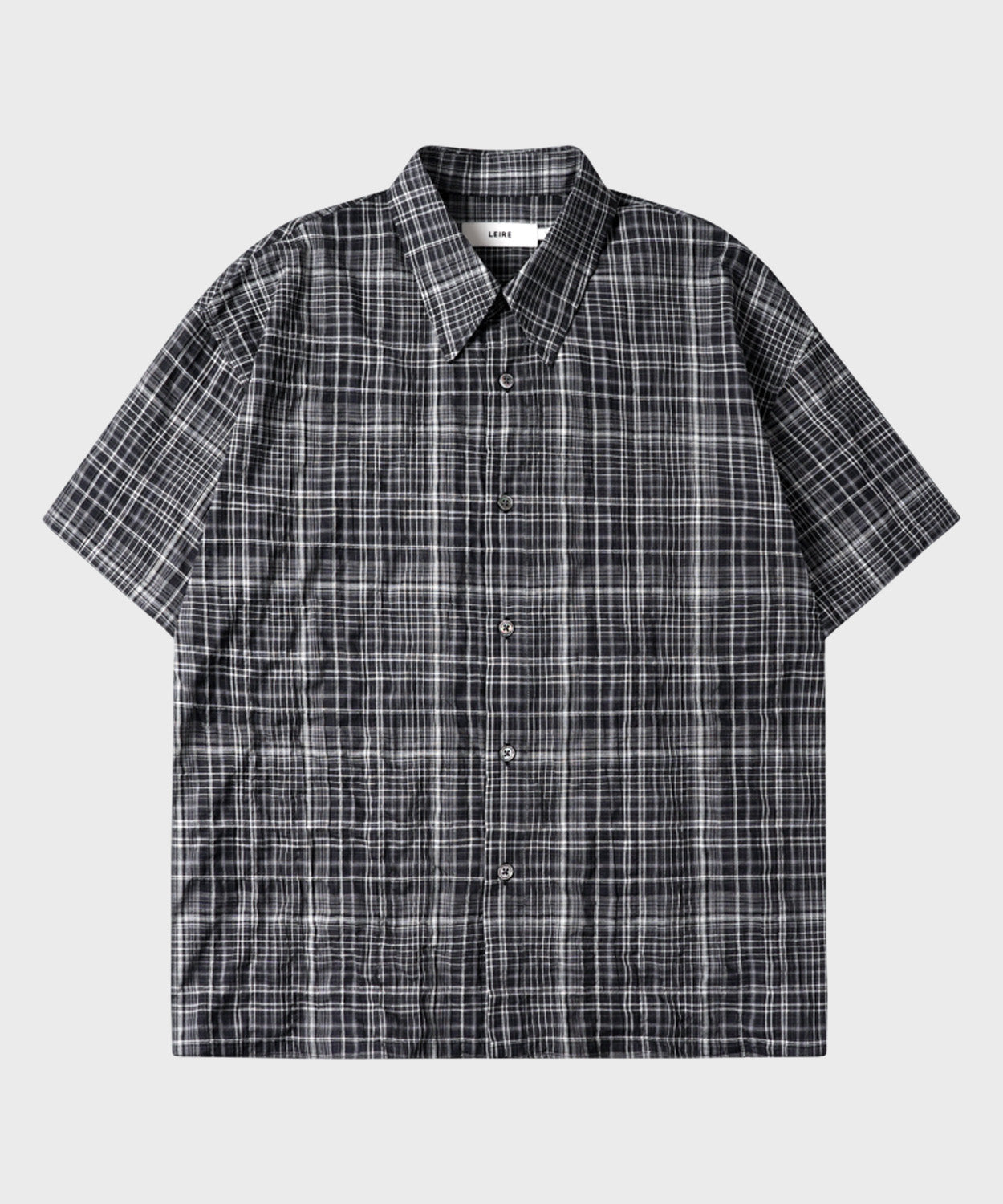 Vintage Wrinkle Check Short Sleeve Shirt [Charcoal]