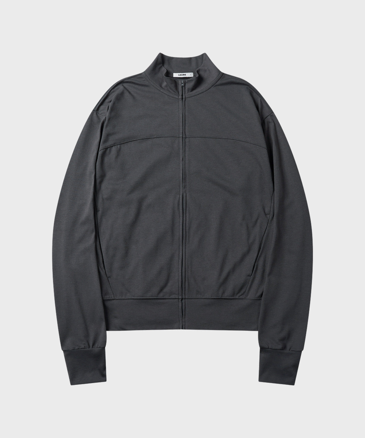 Slim Fit Light Jersey Zip-Up [Charcoal]