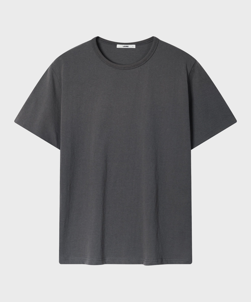 Stripe Layered Roll-Up T-Shirt [Charcoal]