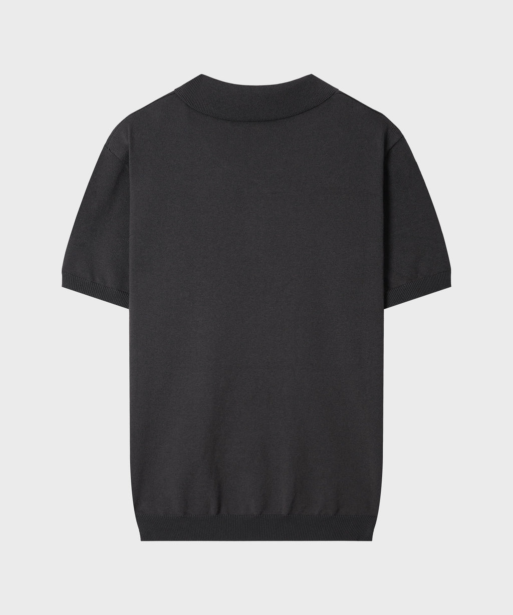 Muscle Fit Collar Short Sleeve Knit [Charcoal]