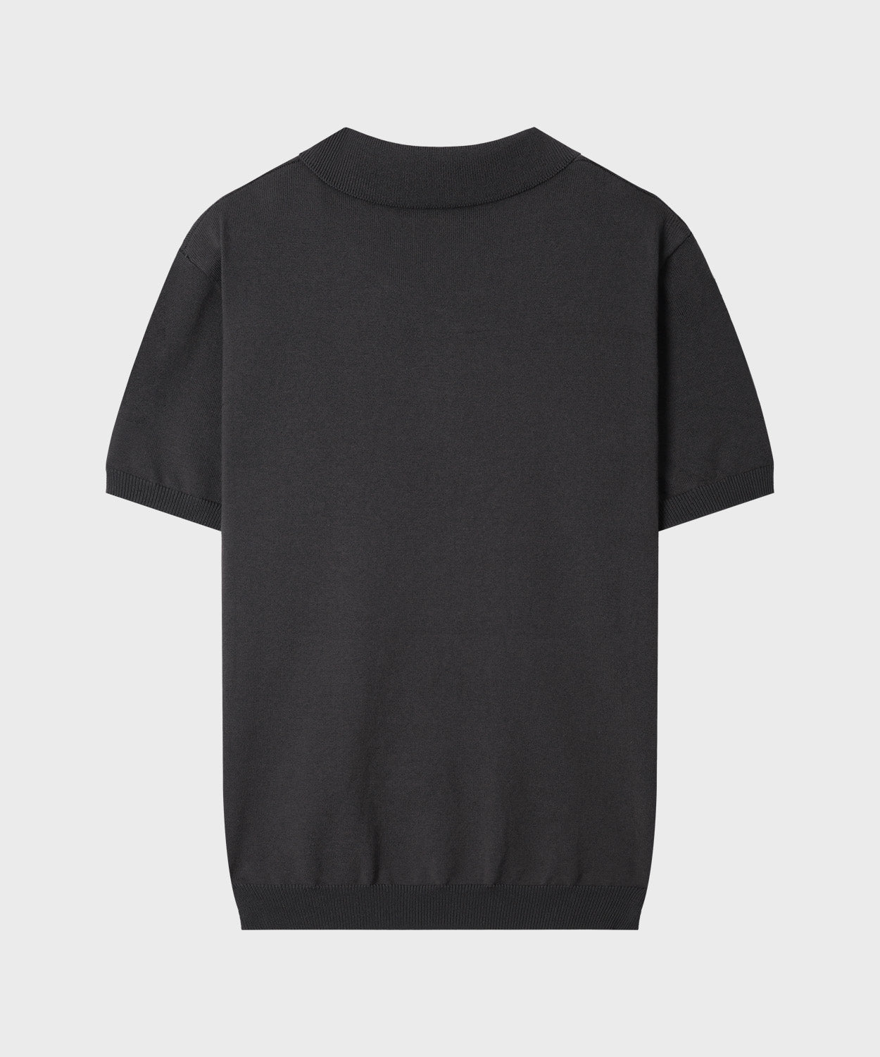 Muscle Fit Collar Short Sleeve Knit [Charcoal]
