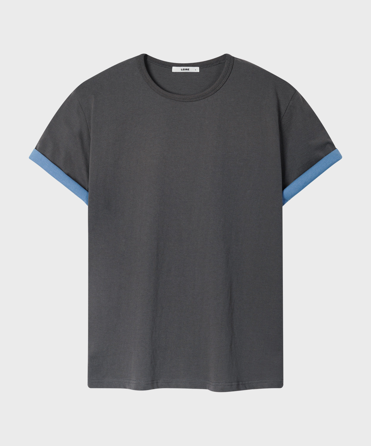 Color Layered Roll-Up T-Shirt [Charcoal]