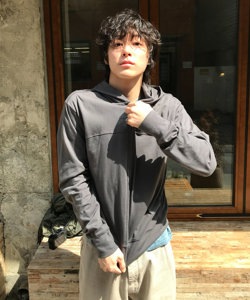 Slim Fit Hoodie Zip-Up [Charcoal]