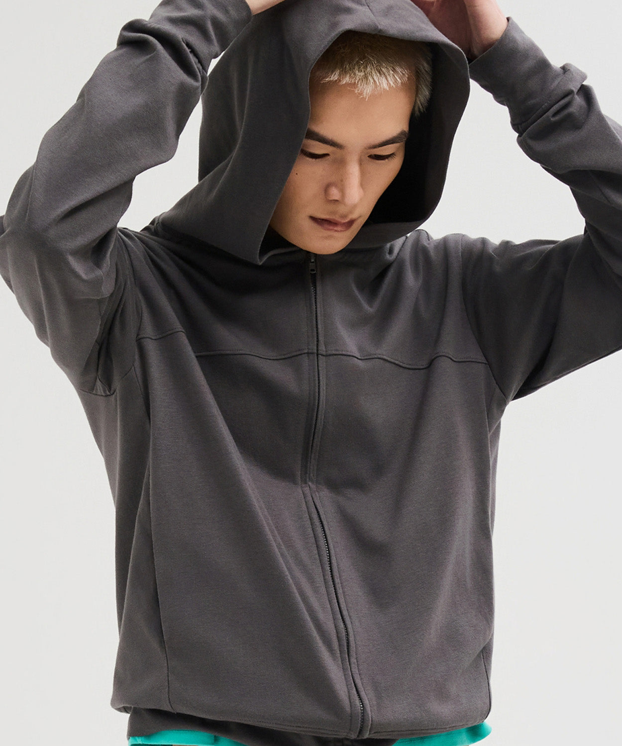 Slim Fit Hoodie Zip-Up [Charcoal]