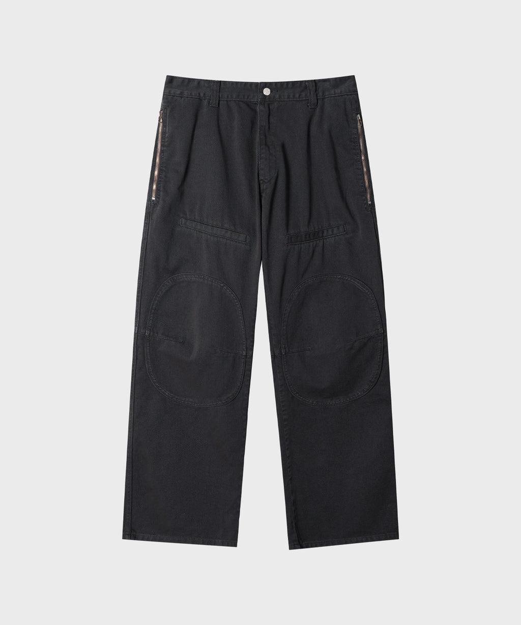 Side Zipper Garment Dyed Cargo Pants [Charcoal]