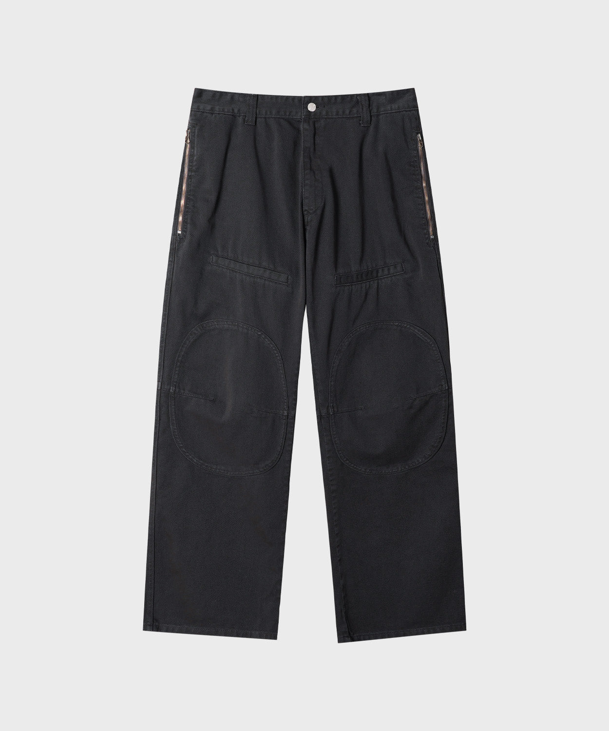 Side Zipper Garment Dyed Cargo Pants [Charcoal]