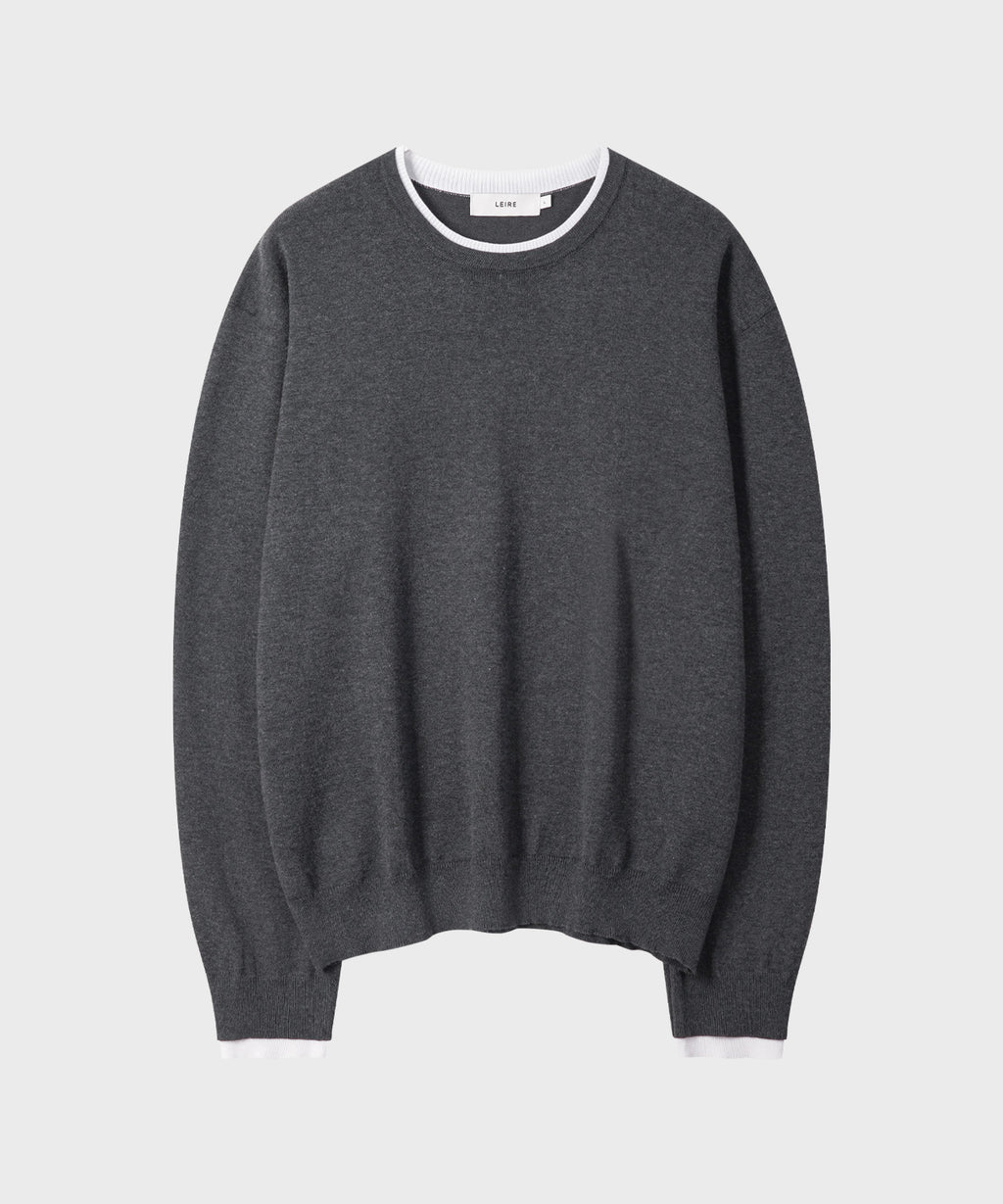 Soft Layer Round Knit [Charcoal]