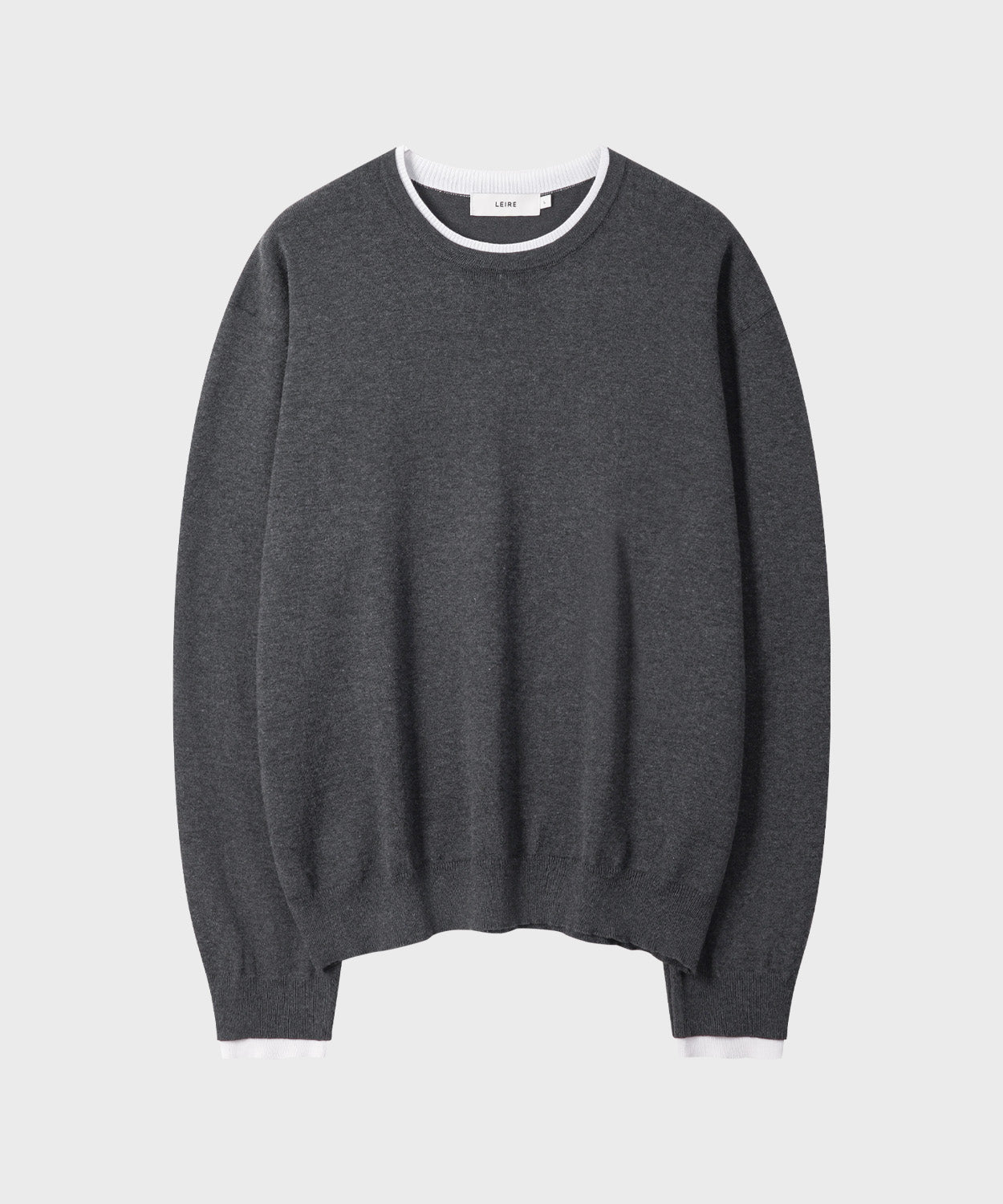 Soft Layer Round Knit [Charcoal]