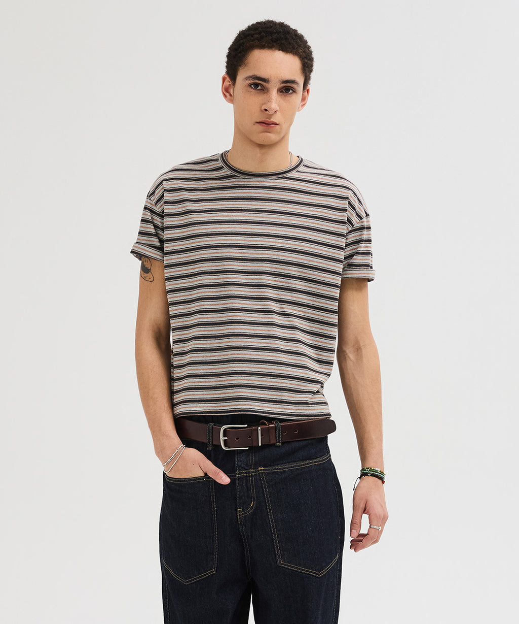 Essential Stripe Crop T-Shirt [Charcoal]