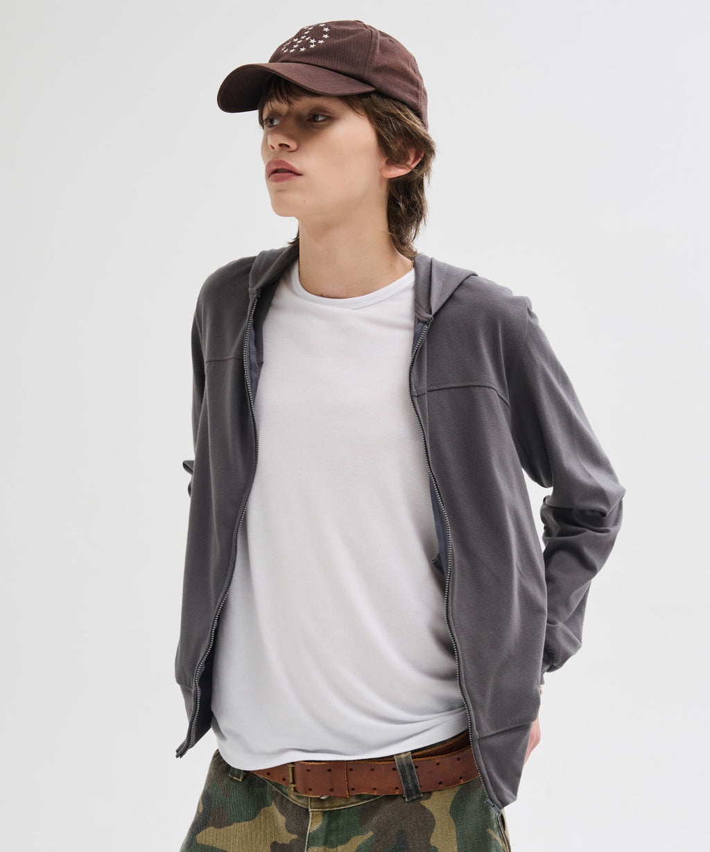 Slim Fit Hoodie Zip-Up [Charcoal]