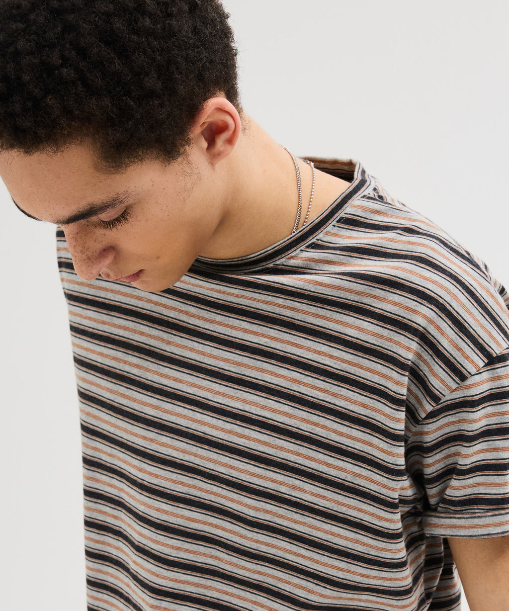 Essential Stripe Crop T-Shirt [Charcoal]