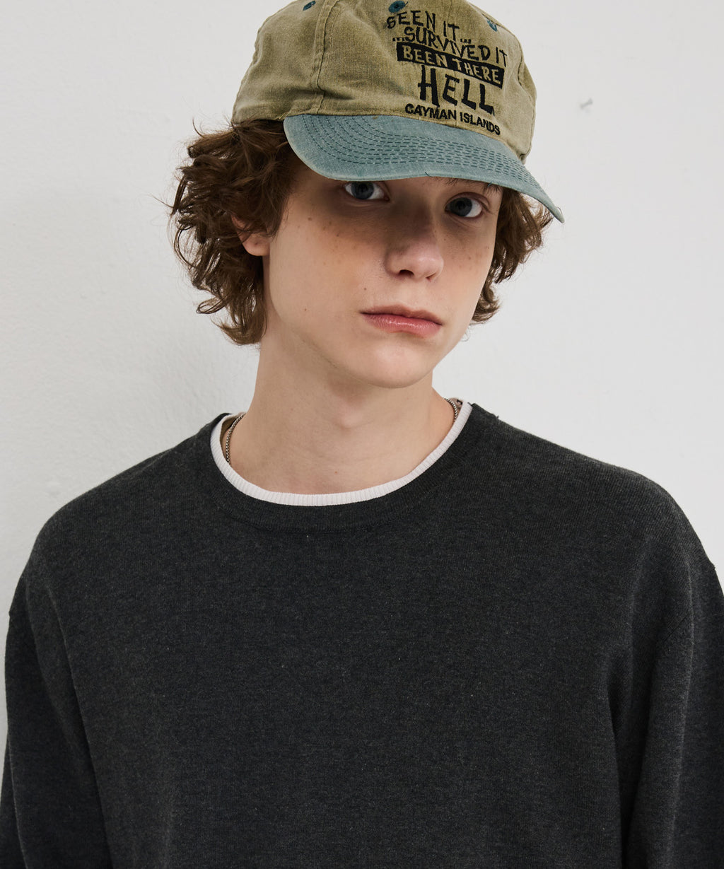 Soft Layer Round Knit [Charcoal]